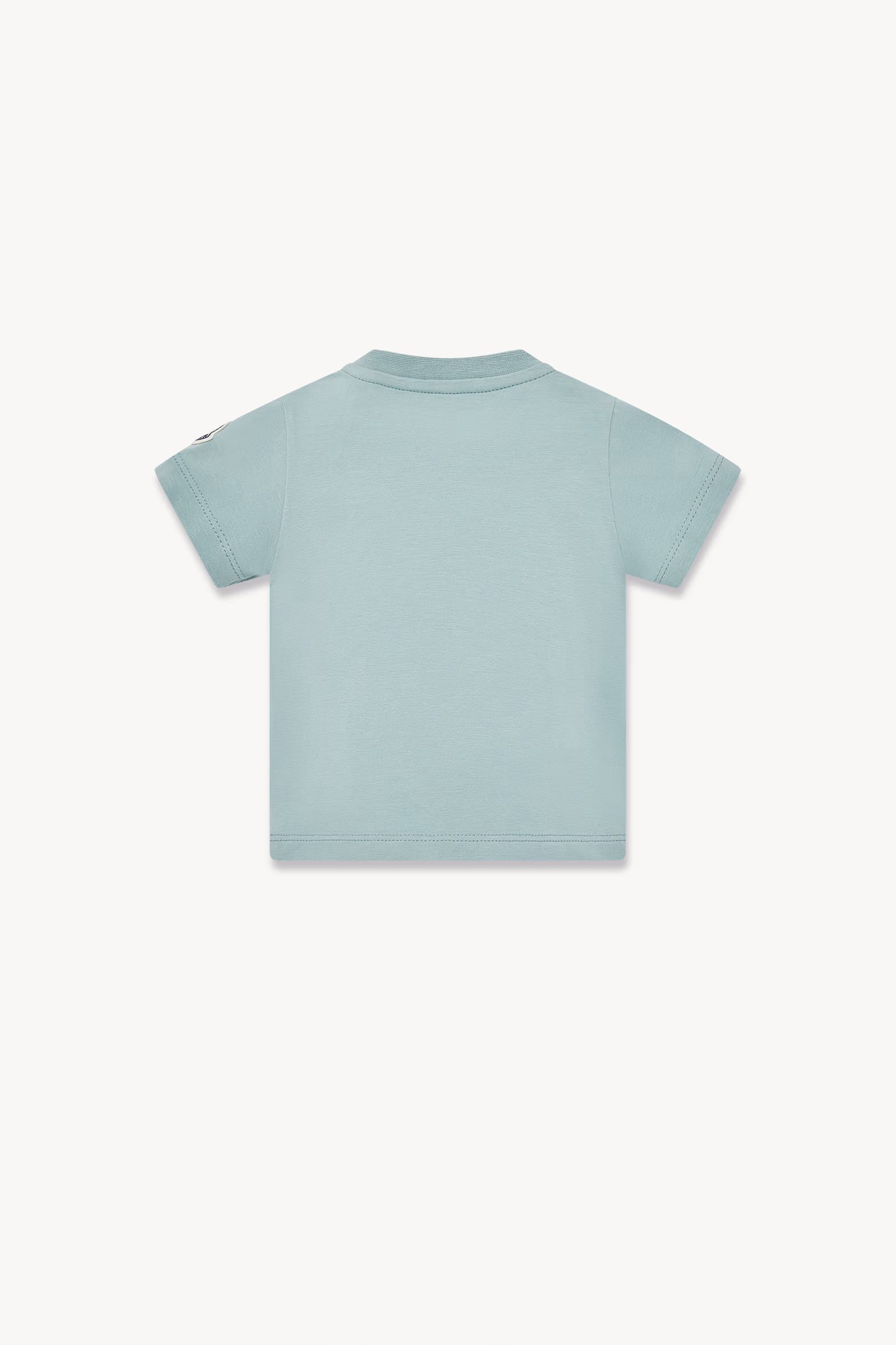 Duck Logo Cotton T-Shirt Boy Aqua Green Moncler 3
